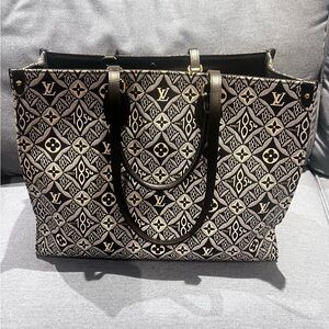 Louis Vuitton Black & Cream Monogram Jacquard Tote
